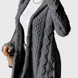 Sofia | Long Cream Cable-Knit Cardigan