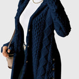 Sofia | Long Cream Cable-Knit Cardigan