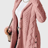 Sofia | Long Cream Cable-Knit Cardigan