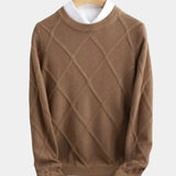 Thomas | Taupe Diamond-Knit Jumper
