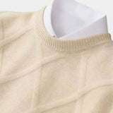Thomas | Taupe Diamond-Knit Jumper