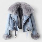 Theodora | Denim Jacket with Faux-Fur Trim