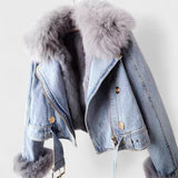 Theodora | Denim Jacket with Faux-Fur Trim