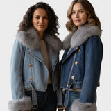 Theodora | Denim Jacket with Faux-Fur Trim