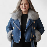 Theodora | Denim Jacket with Faux-Fur Trim