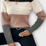 Violet | Grey Colour-Block Jumper