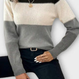 Violet | Grey Colour-Block Jumper