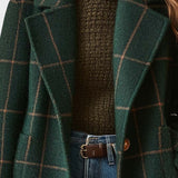 Yasmin | Green Checked Long Coat