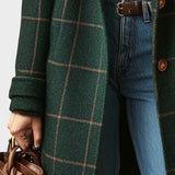 Yasmin | Green Checked Long Coat