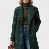 Yasmin | Green Checked Long Coat