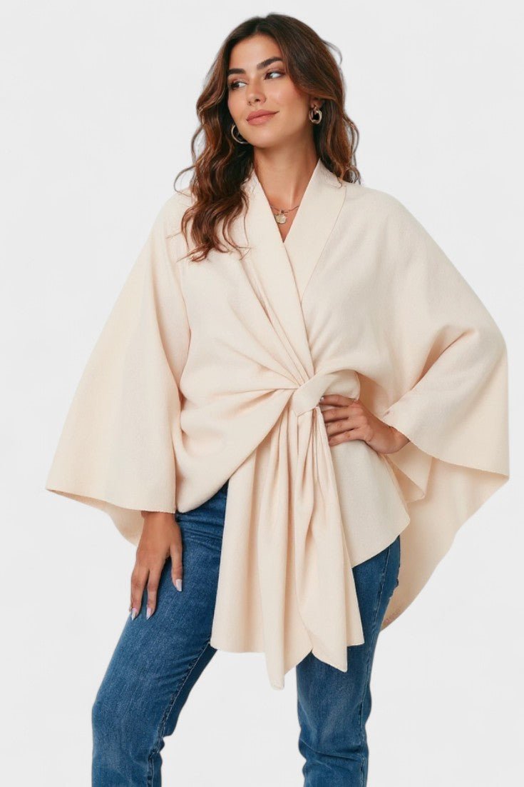 Yvette | Pink Draped Poncho