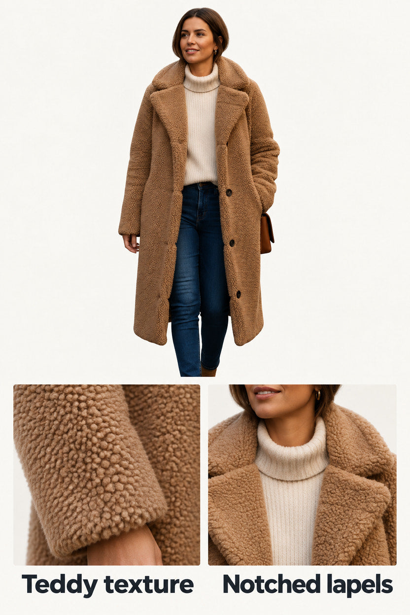 Bonnie | Camel Teddy Long Coat