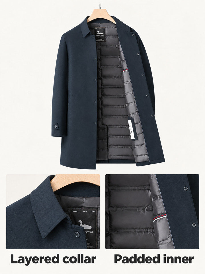Edward | Navy Layered Winter Coat