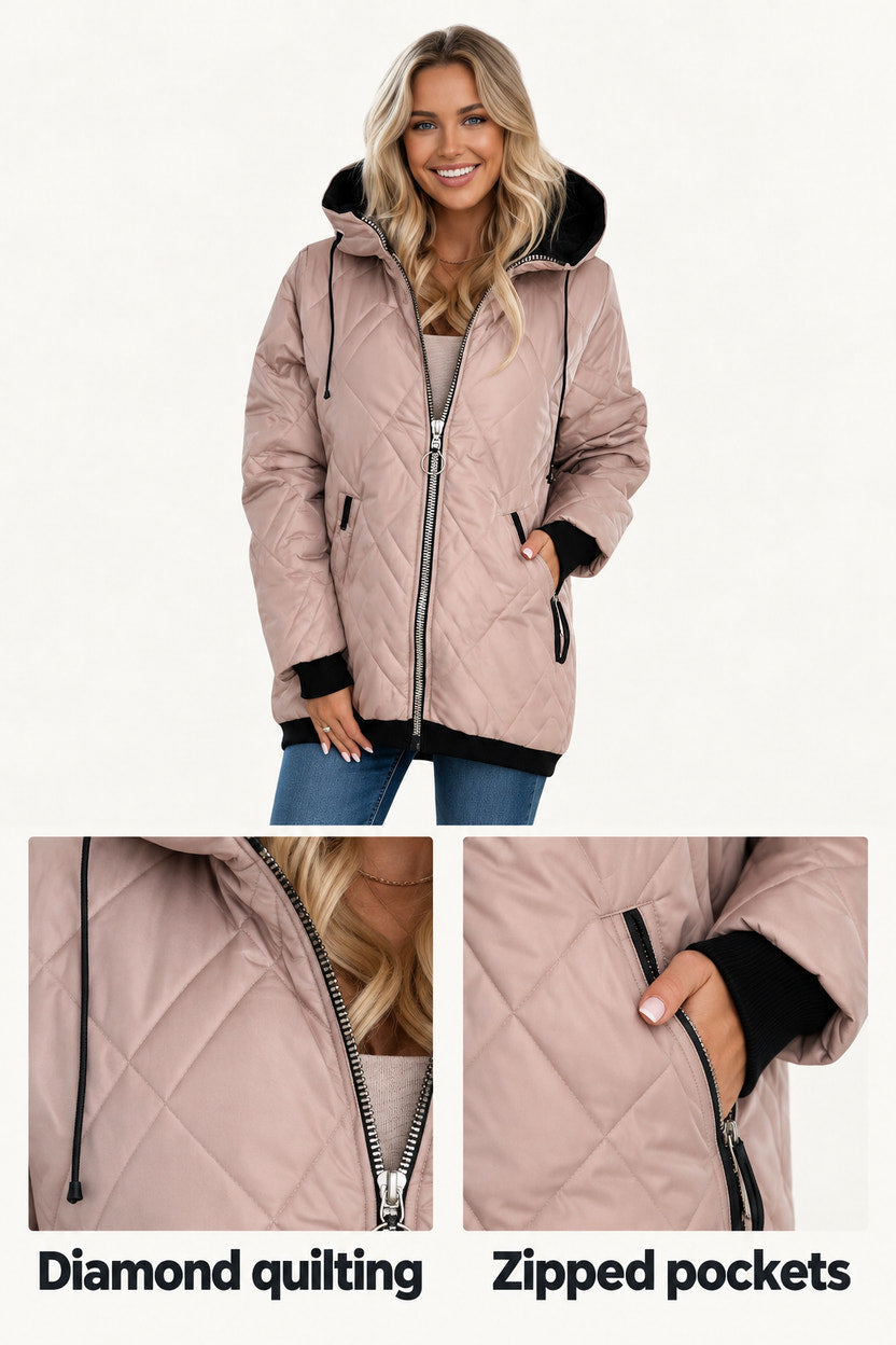 Eleri | Blush Hooded Parka Jacket