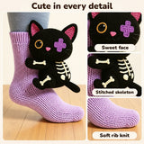 Floor | Cuddly Socks Skeleton Cat