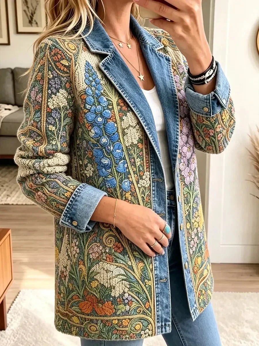 Alison | Vintage Floral Denim Jacket