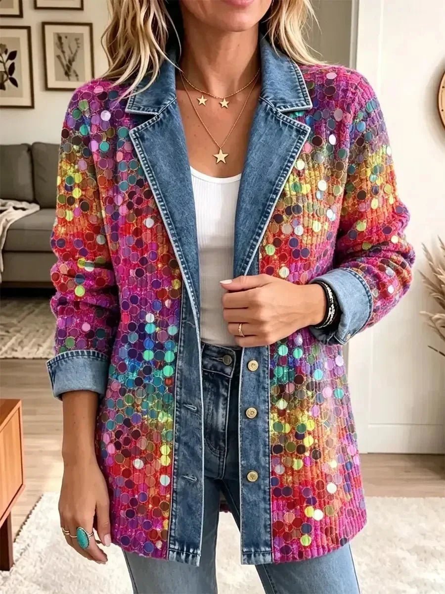 Philippa | Sequin-Pattern Statement Jacket