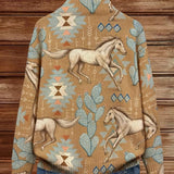 Bridget | Horse & Cactus Knitted Zip Cardigan