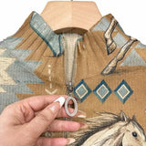 Bridget | Horse & Cactus Knitted Zip Cardigan