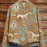 Bridget | Horse & Cactus Knitted Zip Cardigan