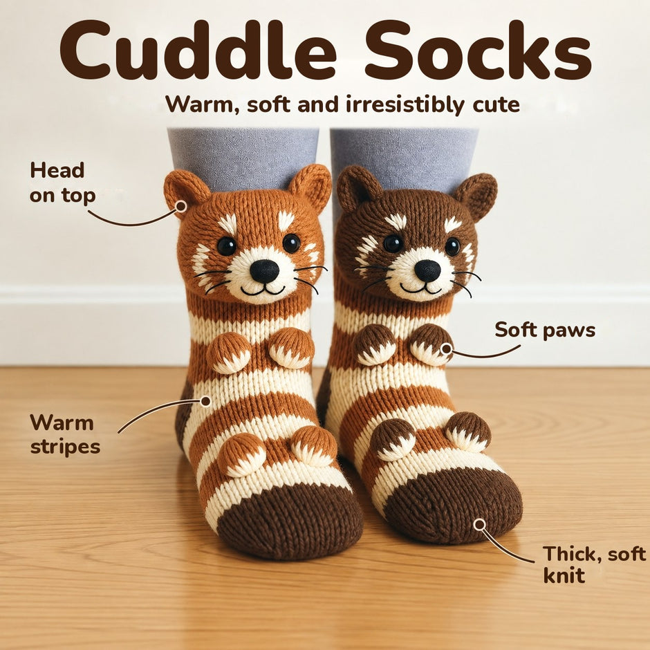 Noor | Cuddly Socks Striped Red Panda