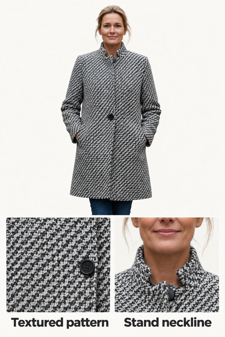 Olive | Grey Textured Long Coat