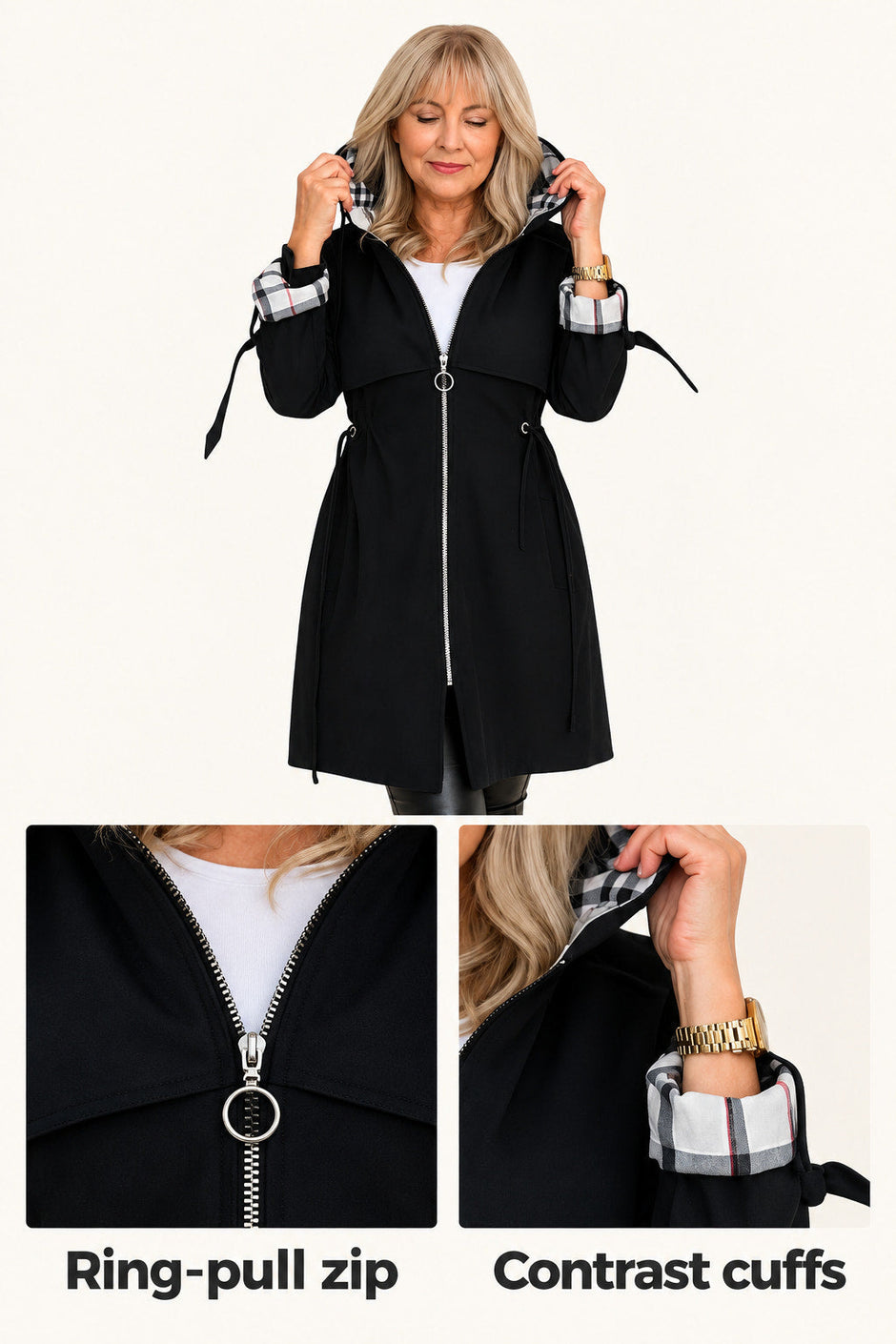 Orla | Zip-Front Hooded Coat