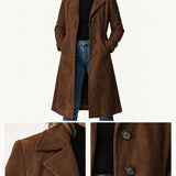 Teresa | Brown Suede-Look Trench Coat