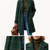 Yasmin | Green Checked Long Coat